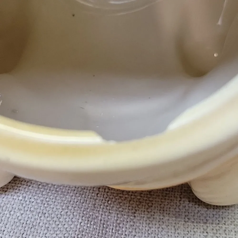 Vintage Metlox Porcelain Bear Cookie Jar Yellow/ Cream With Scarf